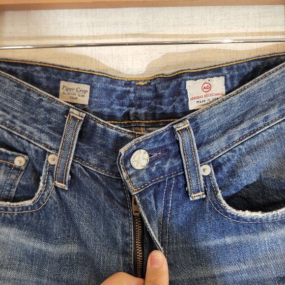 Adriano Goldschmied Jeans Womens 26 Piper Slouchy Slim Crop Stitch Selvedge Pant - Picture 3 of 14